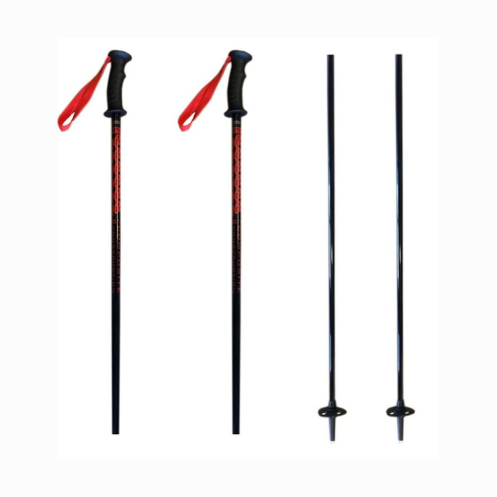 K2 Composite Power Ski Poles Ski Skiing Pole w/Tab Grip Black Red 40" 100cm NEW